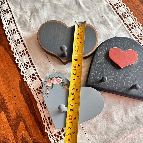 Heart-Shaped Wall Hooks lot of 3 - Picture 7 of 8